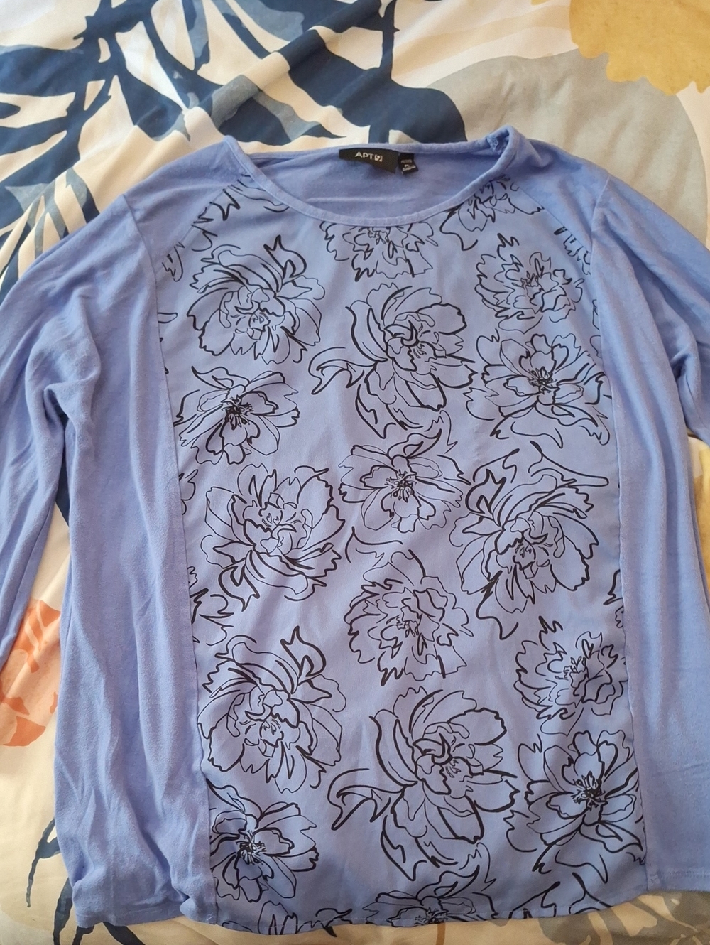 Apt. 9 - Floral Raglan Long Sleeve Top
